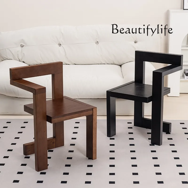 

Solid Wood Creative Living Room Chairs Building Block Modeling Luxury Simple Modern Chairs Aesthetic Bedroom Dining Room Decor