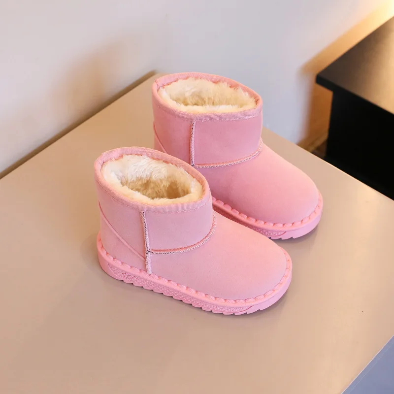 Bottes de neige en velours optique pour enfants, chaussures en coton à paillettes, bottes chaudes en peluche pour tout-petits, mode de rencontre,