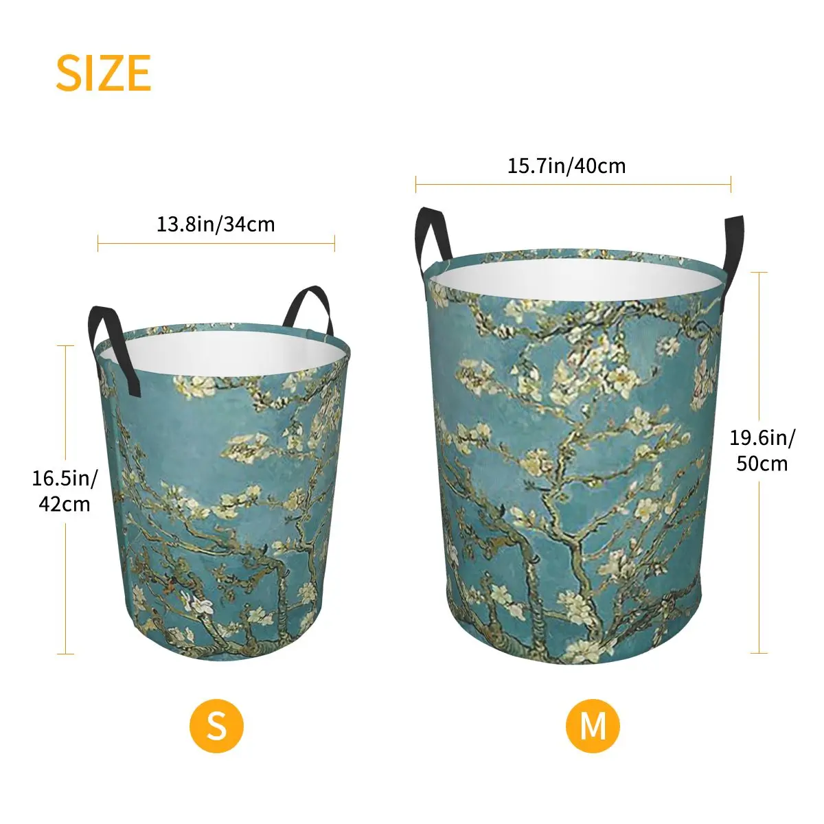 Almond Blossom - Vincent Van Gogh Foldable Laundry Baskets Dirty Clothes Home Organizer Large Waterproof Bucket For Home Kids