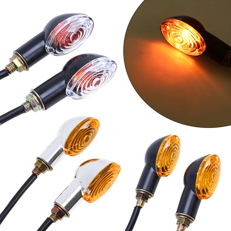 

2pcs Universal Motorcycle Turn Signals, 12V Motorbike Front Rear Lights Compatible with Harley Honda Suzuki Yamaha Kawasaki