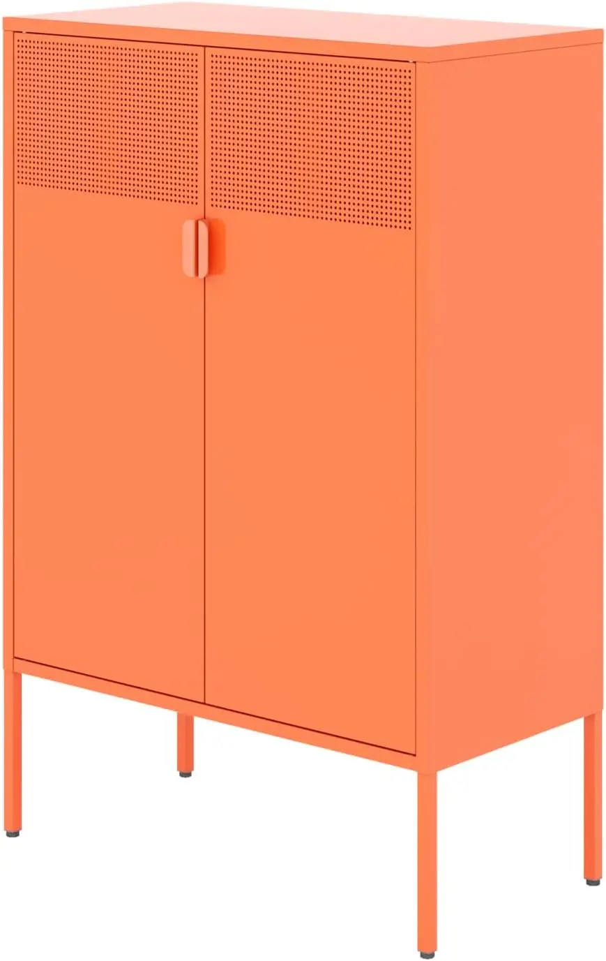 Steel Storage Cabinet, Adjustable Laminate, Side Cabinet, Shoe Cabinet, Orange Cabinet Dining Side Cabinet Wine Cabinet Living