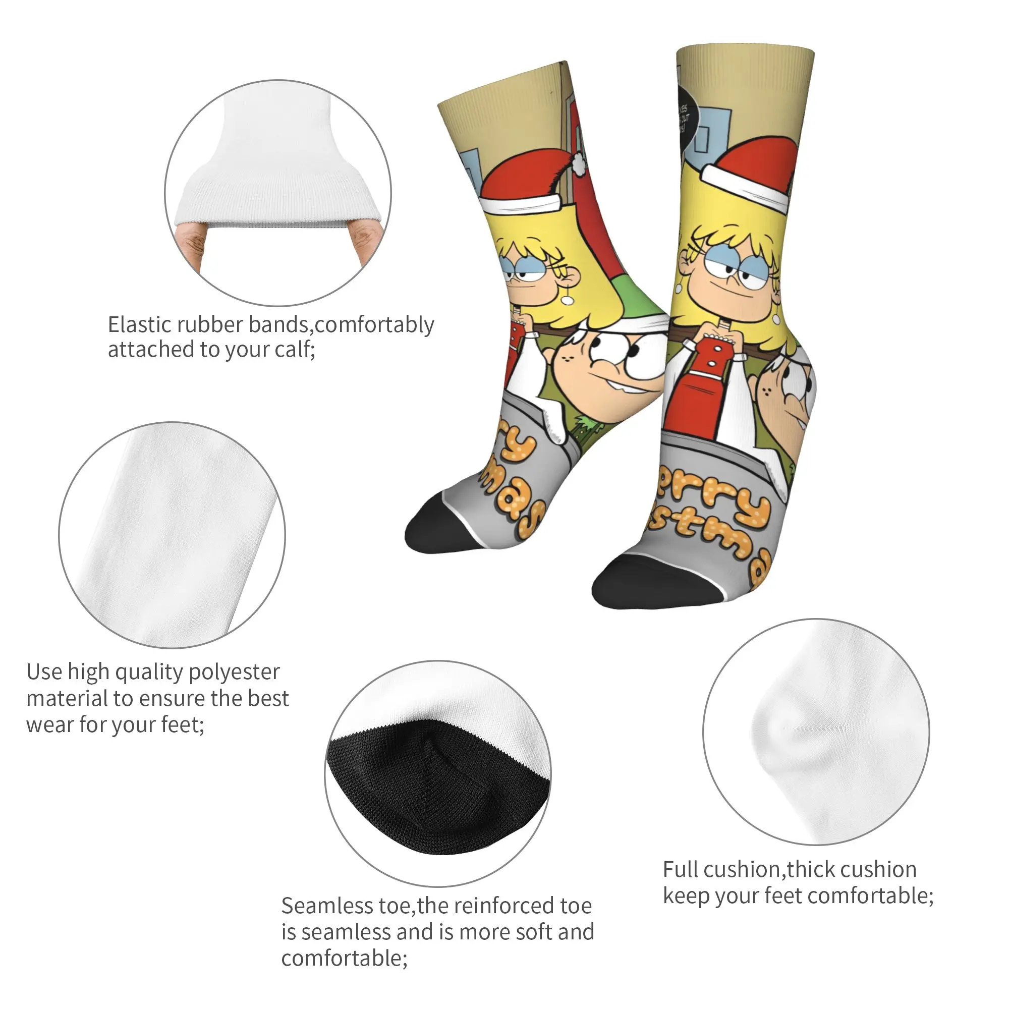 L-Loud Houses Familie Cartoon Socken Lässige Strümpfe Herbst Rutschfeste Paar Socken Mittelweiche individuelle Skateboard Socken