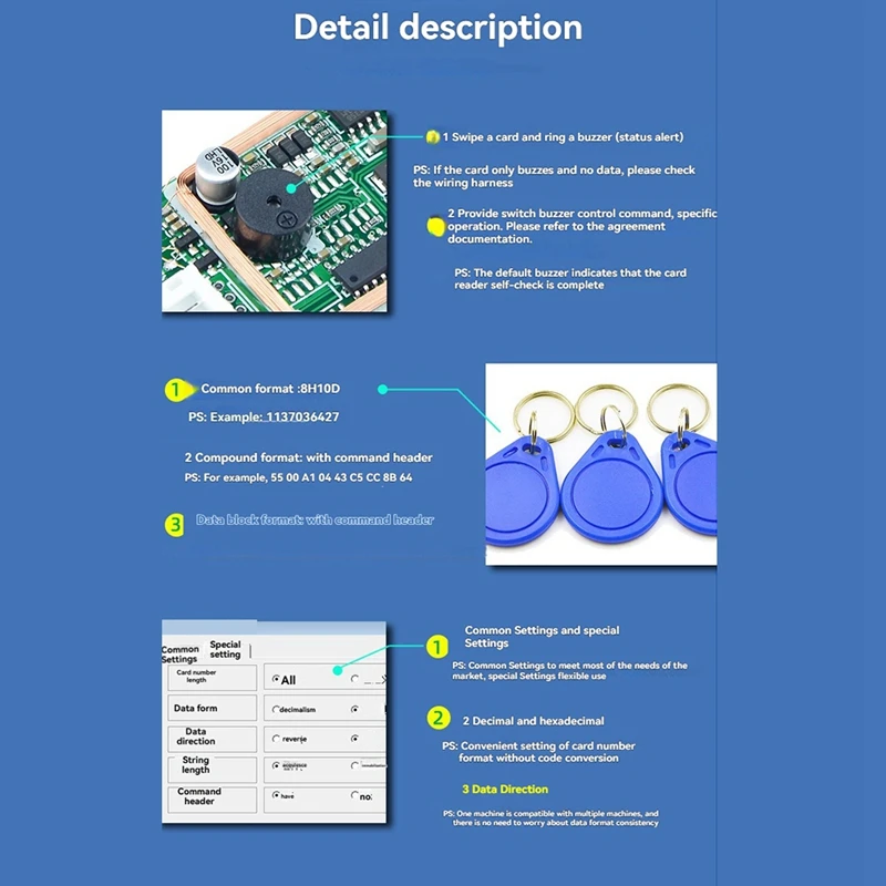 PHILE-USB RFID リーダーモジュール ID カード + IC カードリーダー 13.56Mhz 125Khz スマートカードリーダー RS232 サポートウィンドウ Linux システム