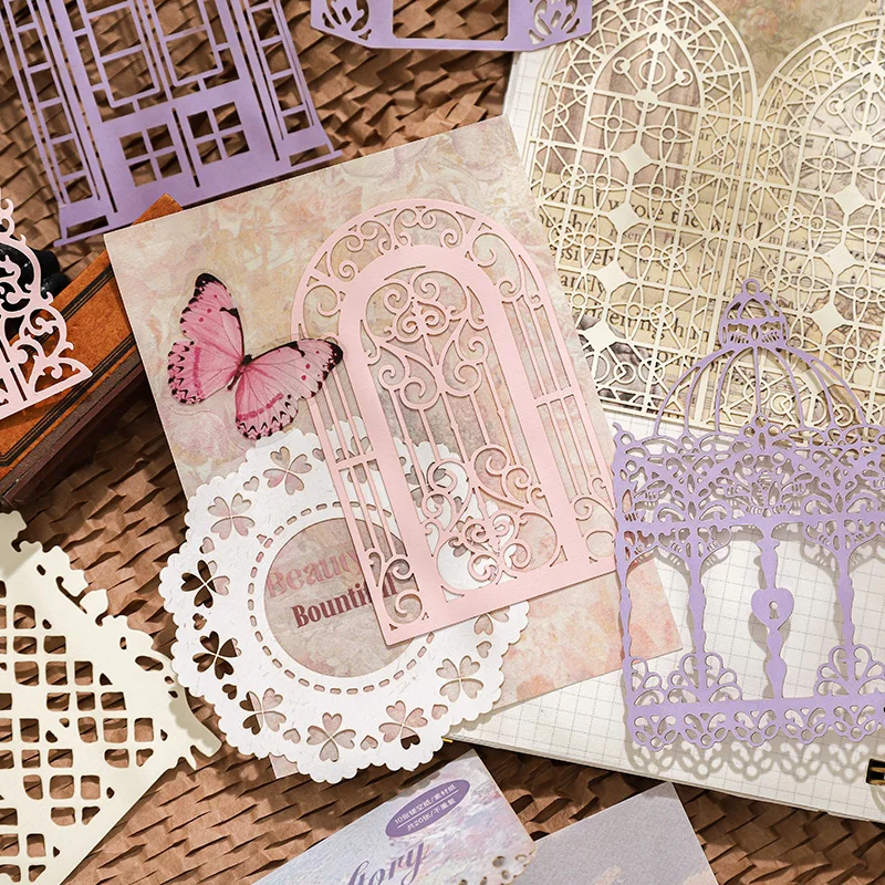 20pcs/pack Decor Scrapbook Vintage Hollow lace Materials Paper Combo Kit DIY Junk Journal Collage Photo Album Background paper