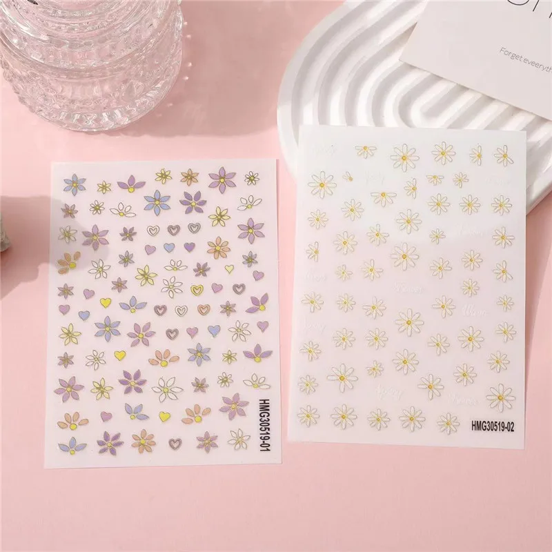 New Small Nail Art Flower Stickers Nail Sliders Decals Nail Sticker Decoration Beauty Top Quality