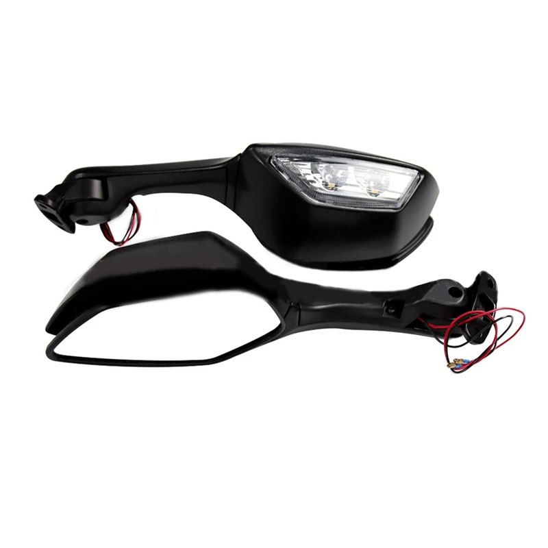 Motorcycle Rearview Mirrors With LED Turn Signals Lights For Kawasaki Ninja ZX-10R ZX10R ZX 10R 2011-2015 Replacement