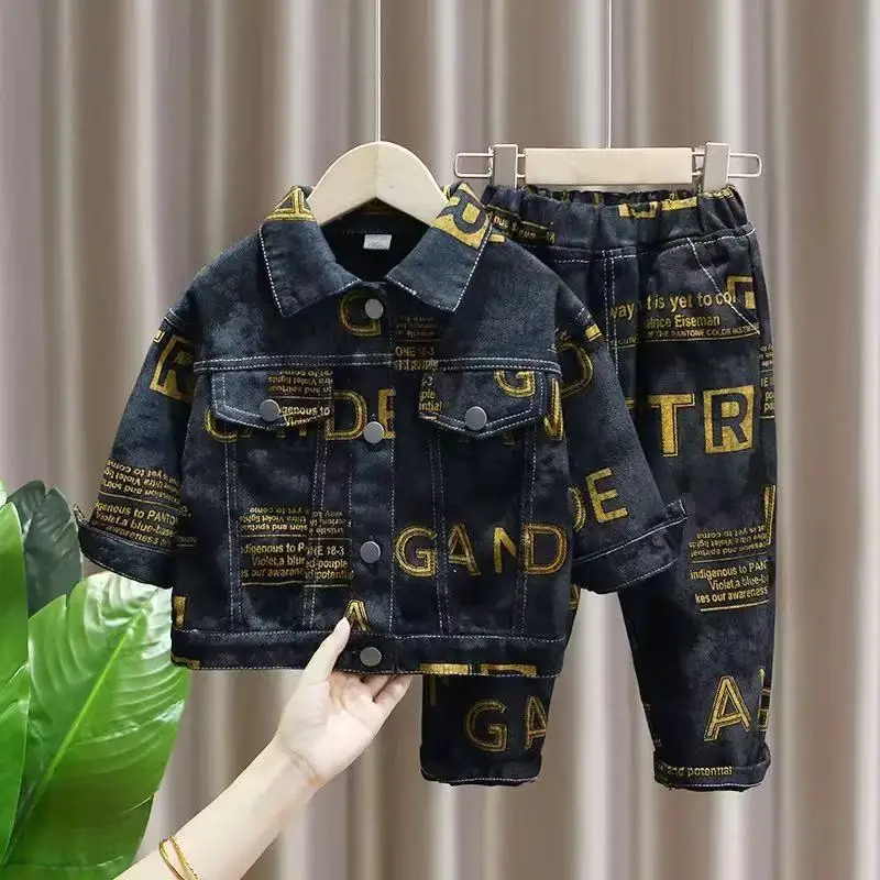 

New Spring Autumn Baby Clothes Suit Boys Outfit Sets Korean Baby Boys Coat + Pants Sets Children's Set 2 To 9 years Kids Outfits