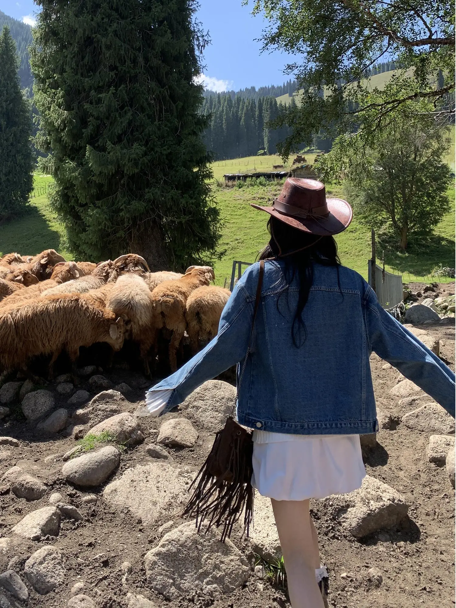 

Mulvan Retro Blue Denim Jaet Women's Loose Slimming Casual Jaet Cotton Blend Breathable Long Sve Button up Coat