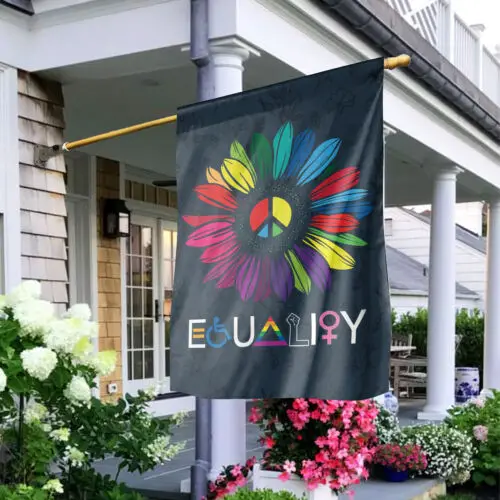 Equality Sunflower Flag, Equal Rights Flag, LGBT Flower Flag, Sunflower Peace VVL YYX EEZ zzo