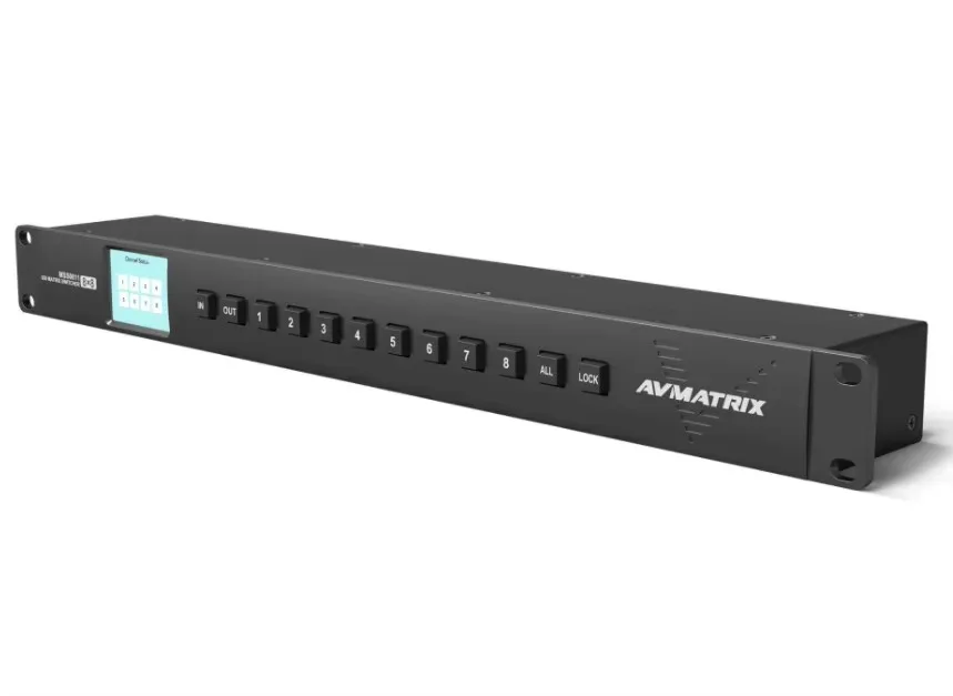 Avmatrix MSS0811 1RU 8×8 3G-SDI Rackmount Matrix Switcher do produkcji telewizyjnej i transmisji