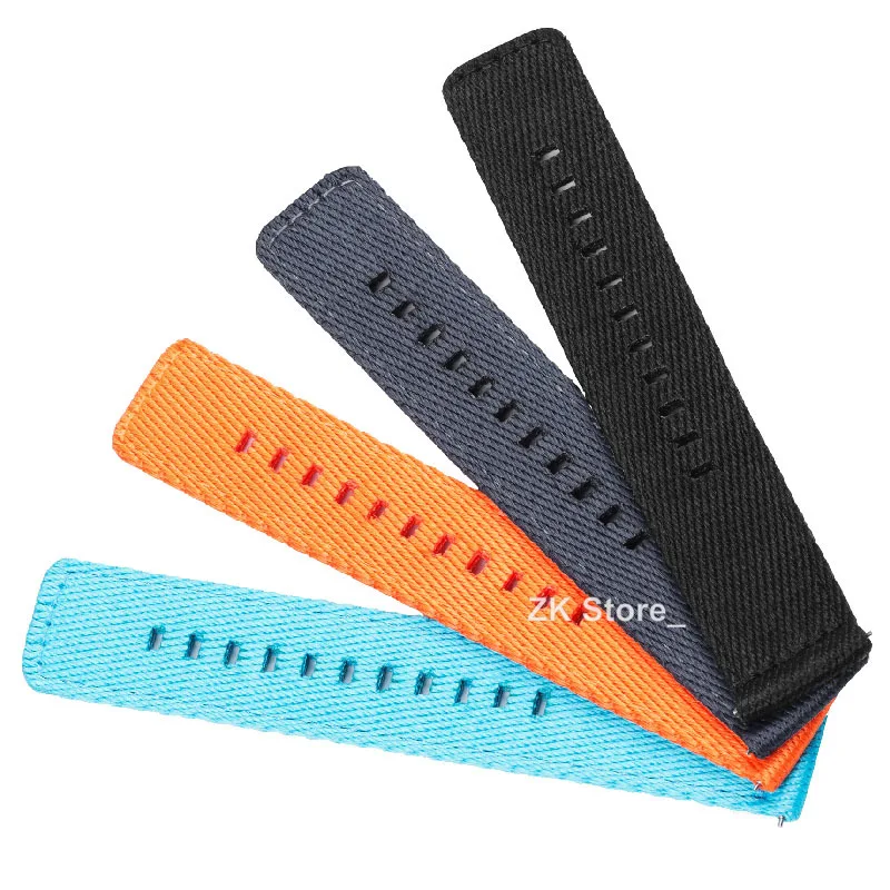 22mm Nylon Fabric Watch Bands Sport Straps for Samsung Galaxy Watch 3  Bands Amazfit GTR GTS Huawei GT2 Blue Black Gray Orange