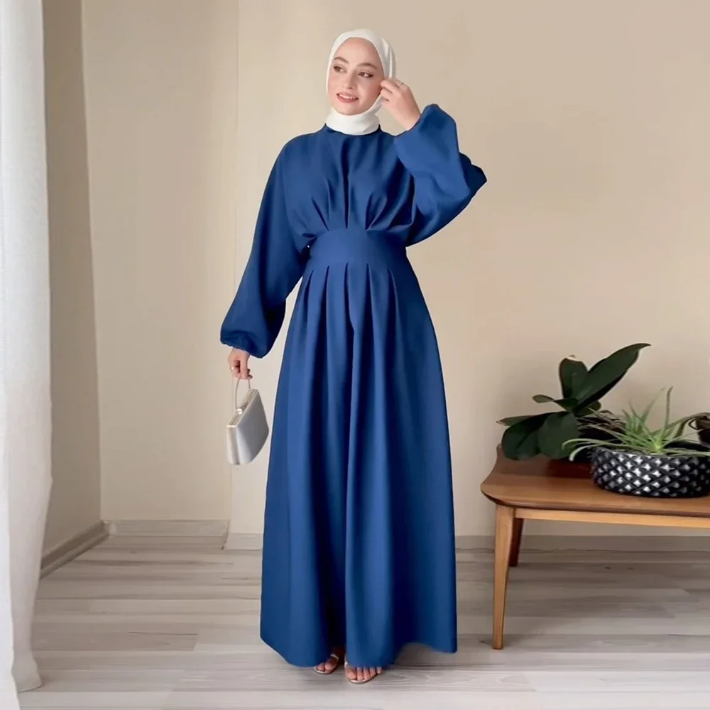 

Ramadan White Dubai Linen Abaya Dresses Islamic Clothing For Women Turkey Arabic Muslim Dress Robe Musulmane Femme Vestidos