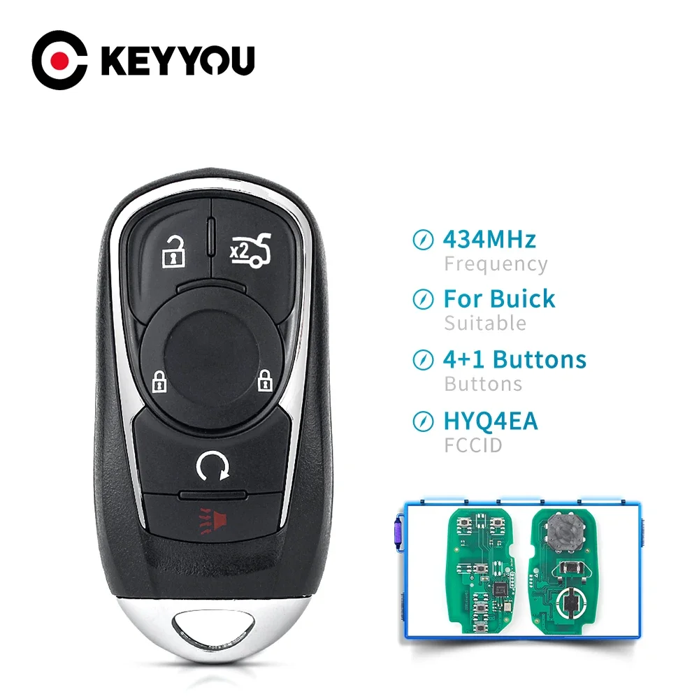 

KEYYOU Smart Promixity Remote Car Key Fob 315/433MHz ID46 For Buick LaCrosse Envision Encore HYQ4EA/HYQ4AA 2017 2018 2019 2020