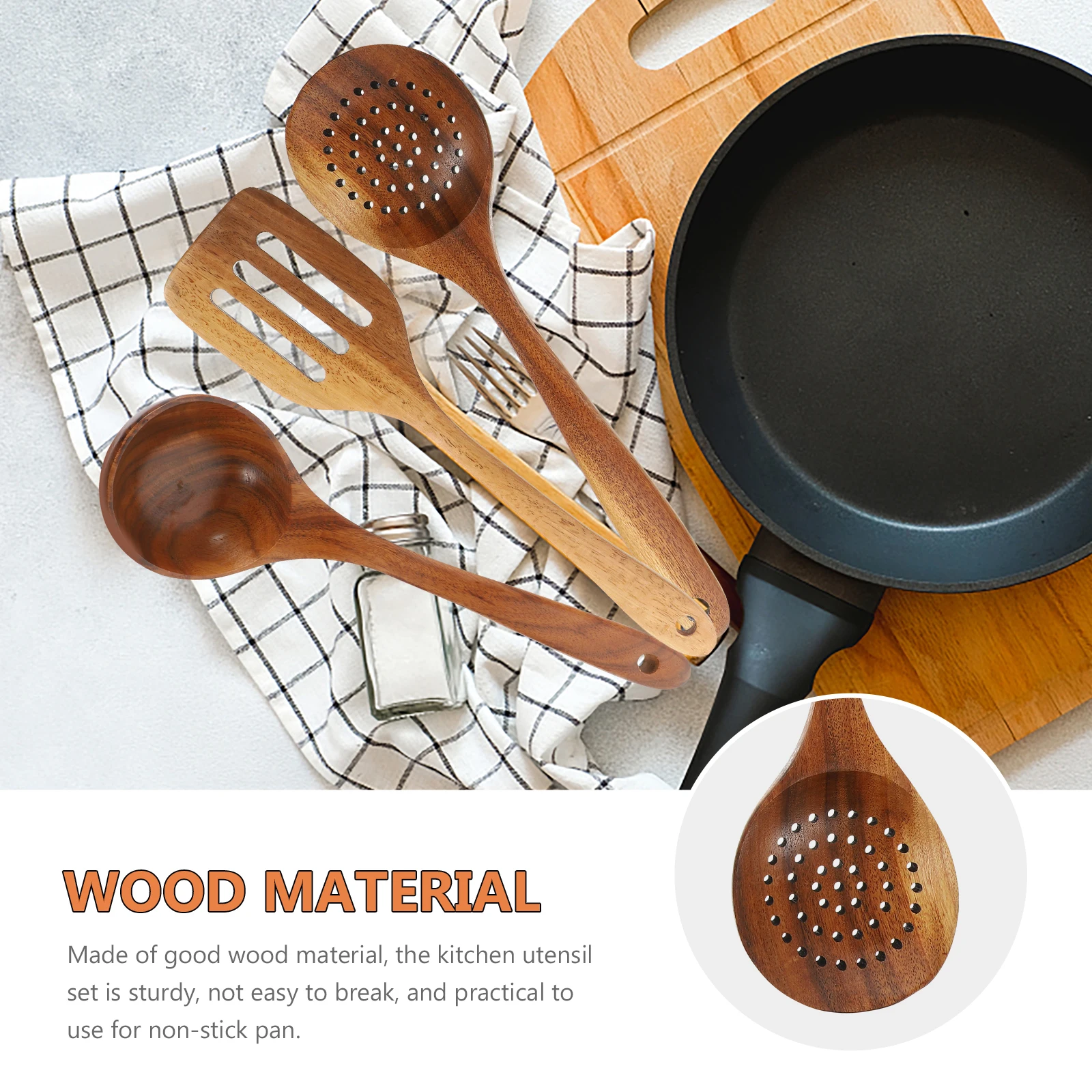 

Non-stick Pot Wooden Spatula Set Spoon for Cooking Kitchen Supplies Pan Utensil