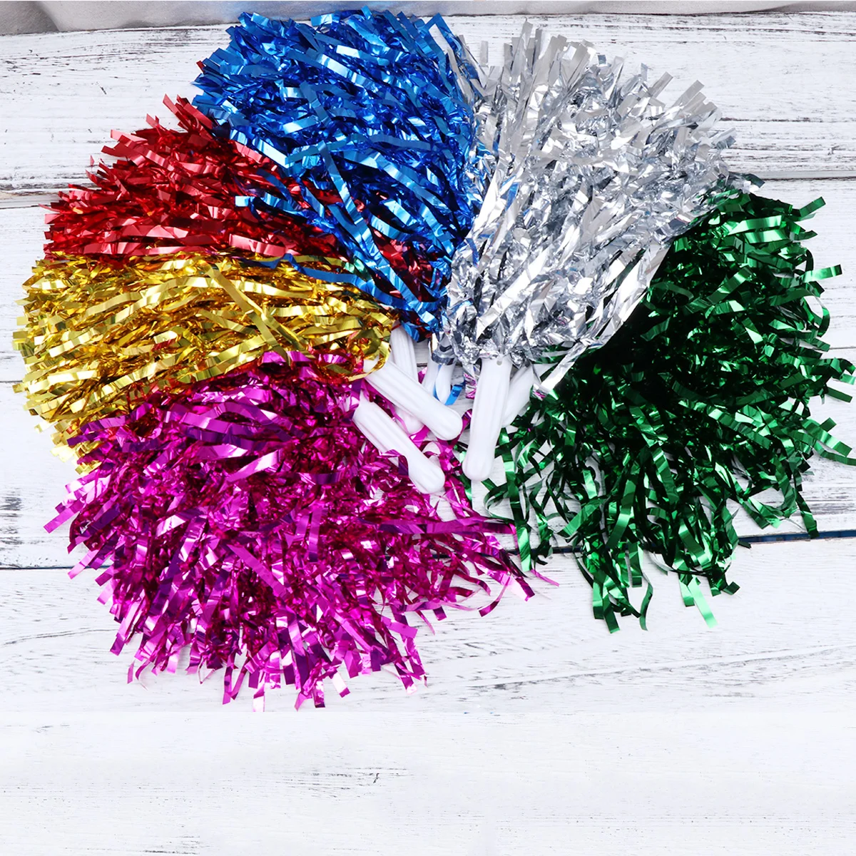 12 Stuks Rechte Handvat Juichende Poms Spirited Fun Cheerleading Kit Cheer Props Voor Prestaties Competitie Juichen Sportevenementen