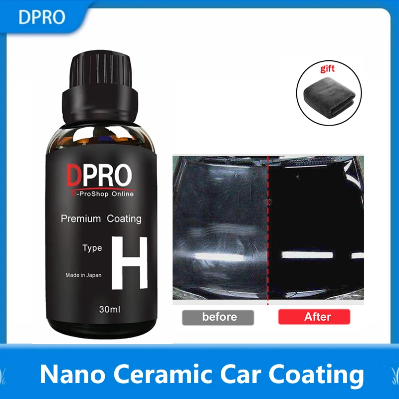 

Dpro 30ML Nano Ceramic Coating Liquid Glass Hydrophobic Paint Care Waterproof Car Polishing Kit Anti-scratch Car Detailing