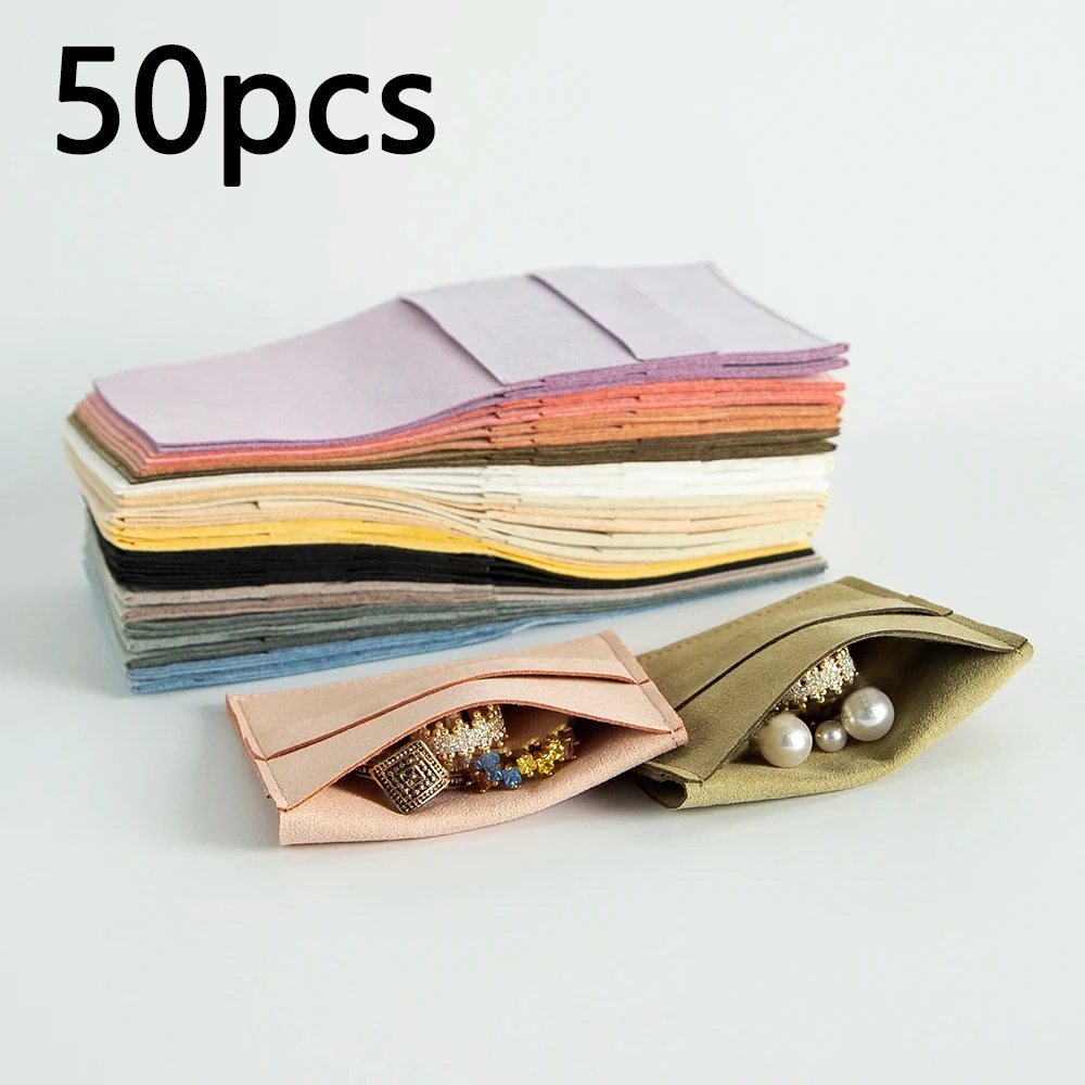 50/10/1pcs Microfiber Soft Velvet Bag Jewelry Presents Pouches for Necklace Bracelets Wedding Gift Package Envelope Bags