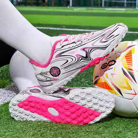 Men Soccer Shoes Adult student TF/FG High Ankle Football Boots Cleats Grass Training Sport Footwear 2026 Men&lsquo;S Sneakers 34-44