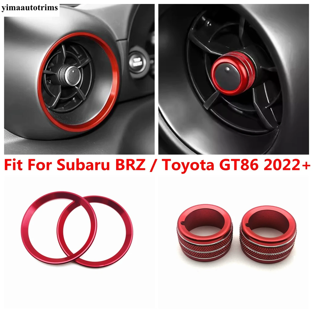 

Car Dashboard Side Air AC Vent Decoration Ring Circle Cover Trim Fit For Subaru BRZ / Toyota GT86 2022 - 2024 Metal Accessories