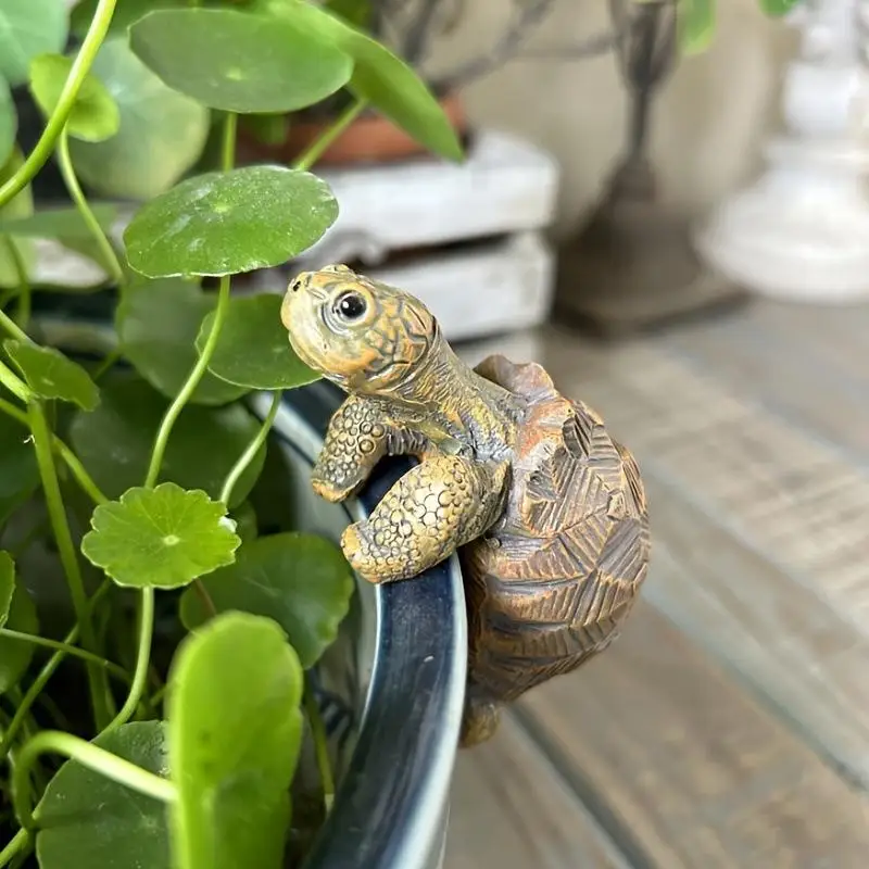 Tortoise Figure Plant Pot Hanger, Resin Hanging Turtle Statue Plant Decorations Cute Turtle Statue Figurines Planter Pot Hangers