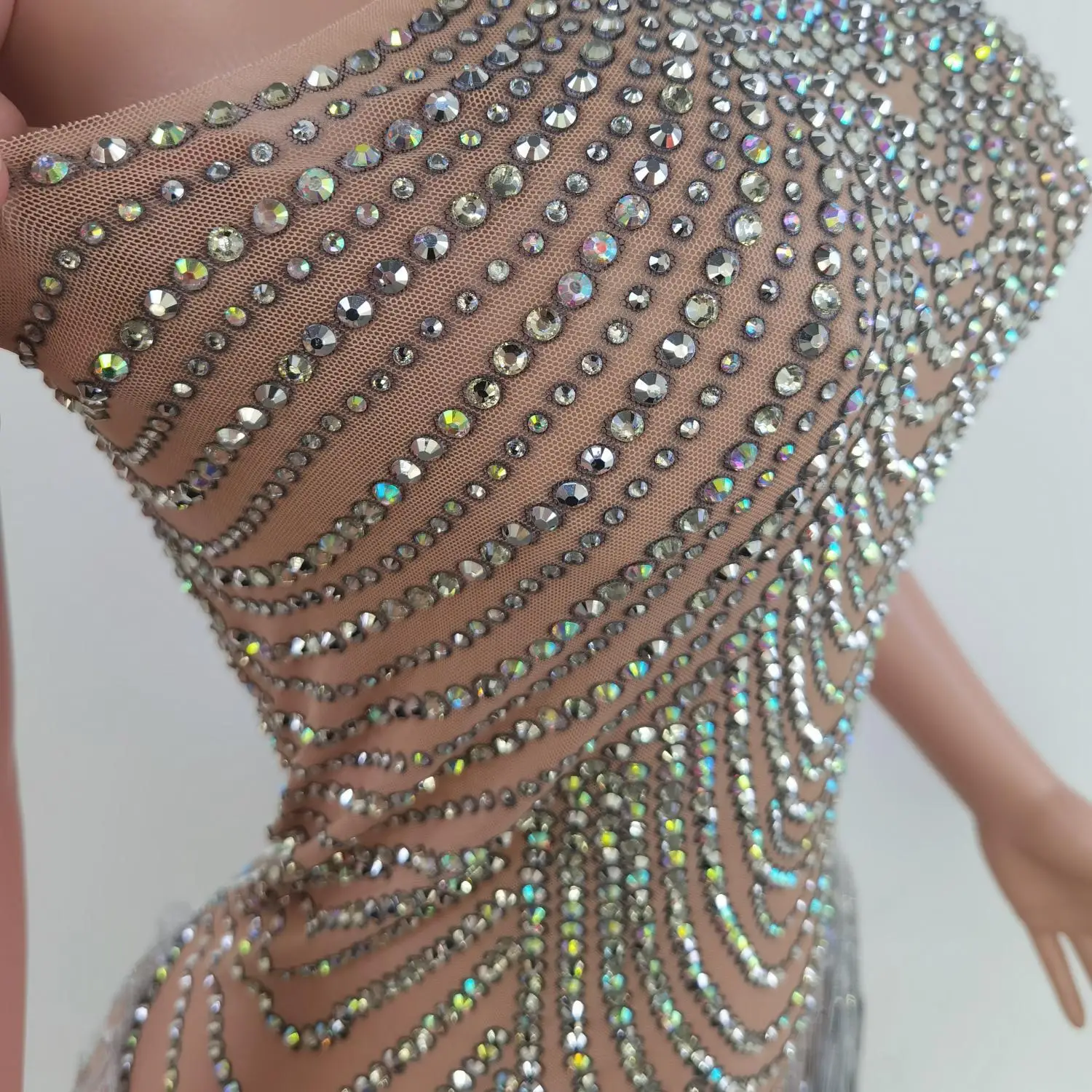 Latest Summer Sleeveless Performance Crepe Evening Dresses Luxury Rhinestone Tassel Sexy Women Short Bodycon Dress X2007030