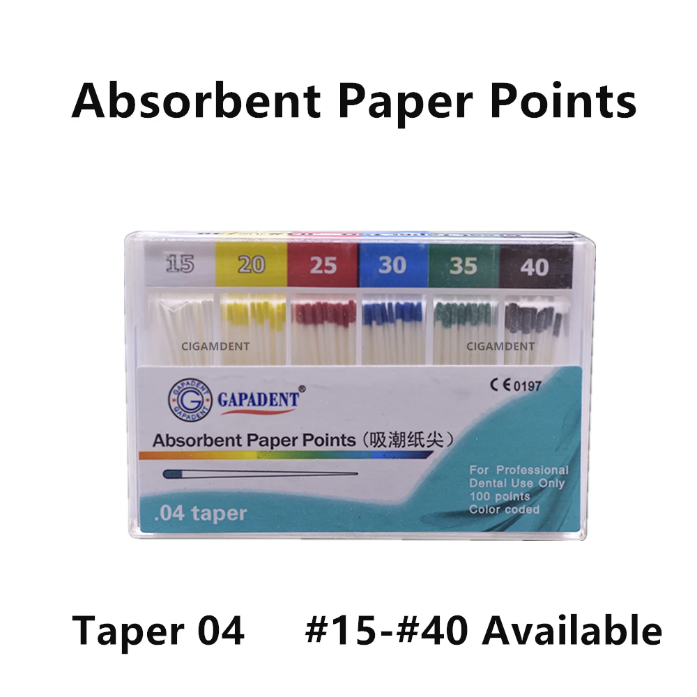 

Dental Absorbent Paper Points Taper 04 Endodontic Material #15 #20 #25 #30 #35 #40 #15-40 Mixed