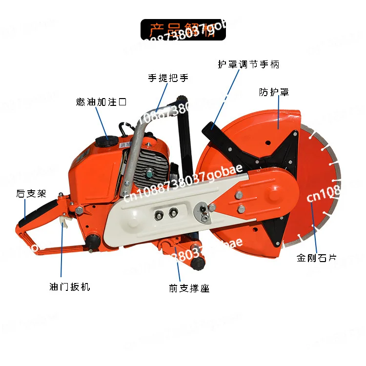 Fire Rescue Gasoline Toothless Saw High Power High Speed Cutting Machine Portable Breaking Concrete Cutting Machine