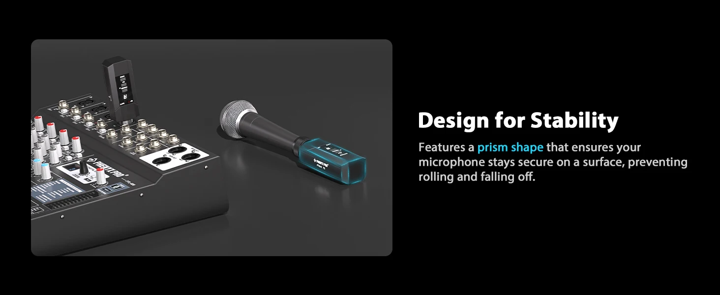 Phenyx Pro PTU-X Plug-on XLR-Funksender-Empfängersystem, kabelgebundener bis kabelloser XLR-Mikrofonadapter, 16 UHF-Frequenzen – Detail 11