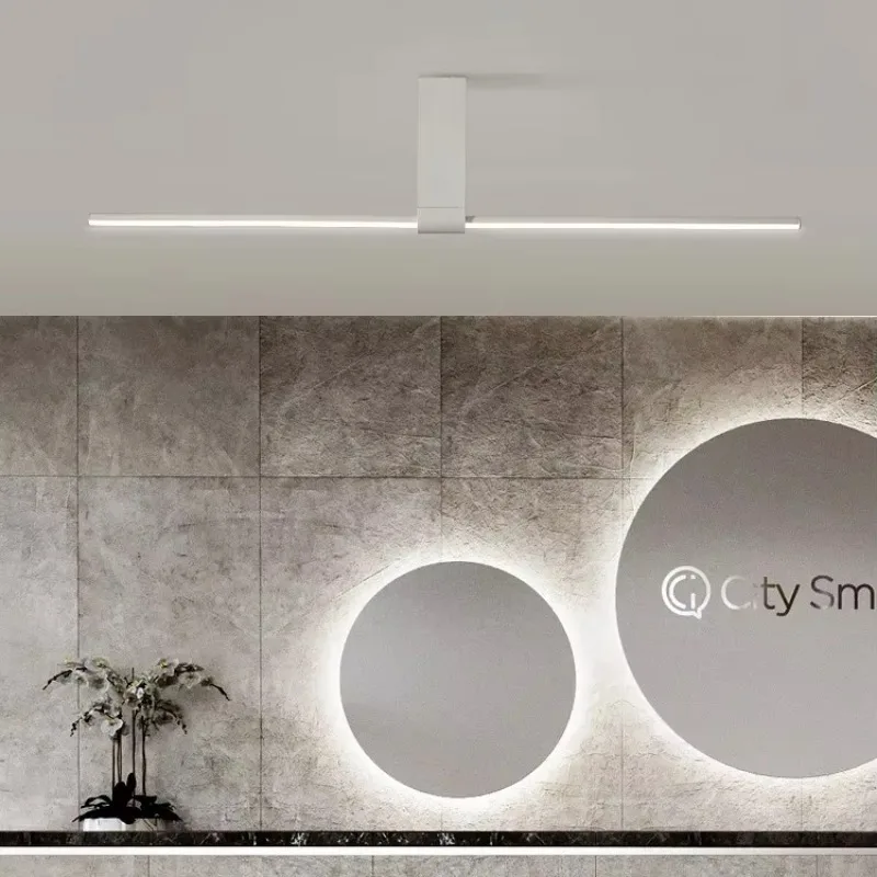 

Минималистичный линейный светодиодный потолочный светильник 90 см 120 см для столовой, офиса, магазина, золотой, черный, белый