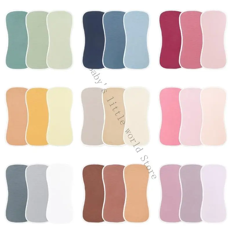 

3Pcs Comfortable Infant Saliva Towel Cotton Burp Cloth for Boy Girls Feeding Baby Washcloth Infant Burping Cloth B2EB