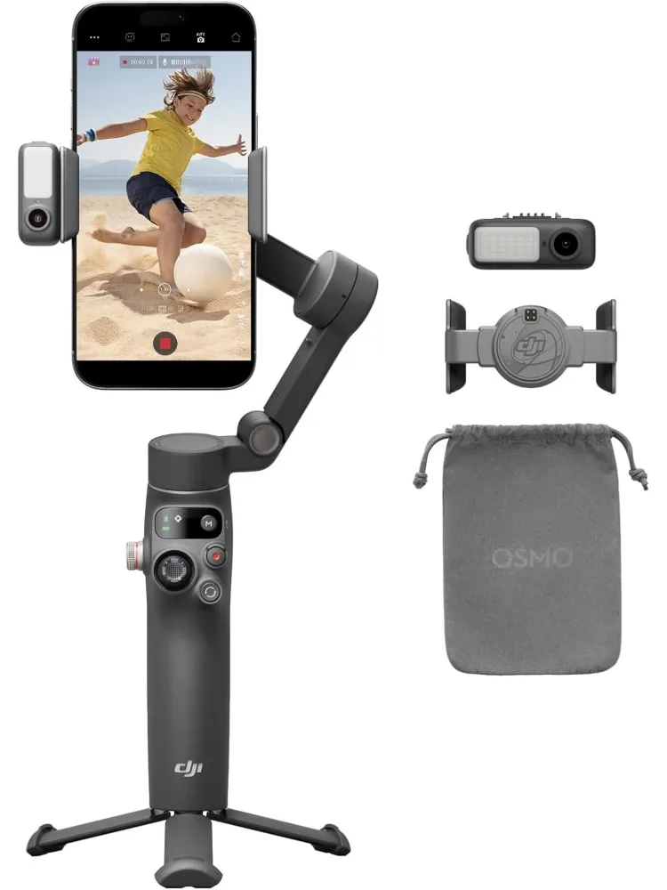 Mobile 7P Gimbal Stabilizer for iPhone, Android, Native Tracking, Lighting, 3-Axis Phone Gimbal, Quick Launch, One-Tap