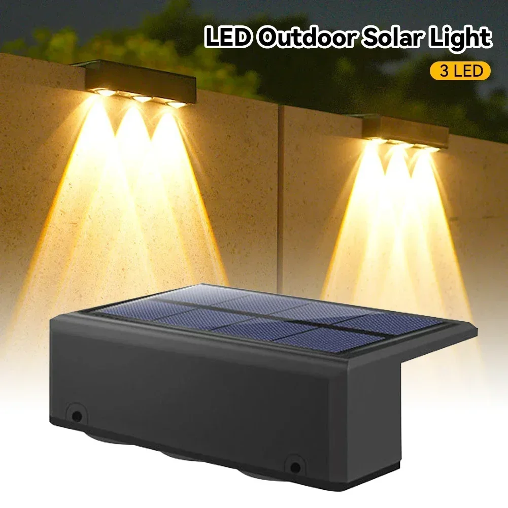 Luces LED solares para jardín, lámparas alimentadas por energía Solar superbrillantes, impermeables, para balcón, escaleras, alumbrado público, luces Led de luz Solar para exteriores