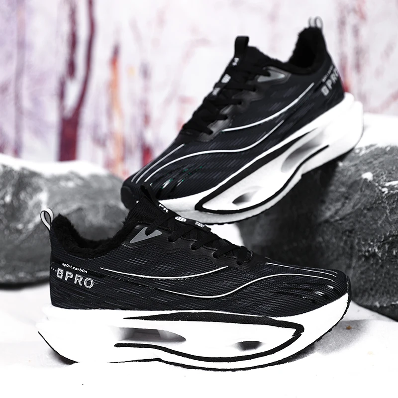 

2025 Лидер продаж, зимняя мужская и женская спортивная обувь с мягкой подкладкой, устойчивые и теплые противоскользящие кроссовки, облегающие прогулочные туфли