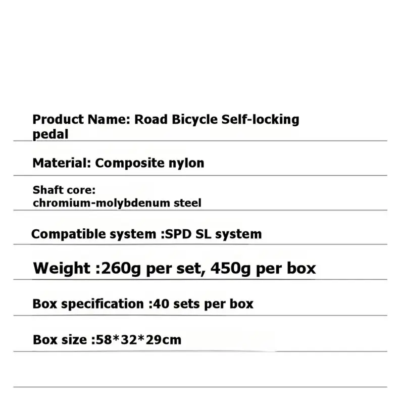 NEW HOT In Stock-RACEWORK Road Bicycle Lock Pedal Road Bike Lightweight Self-Locking Foot Pedal SPD-SL System With Locking Plate