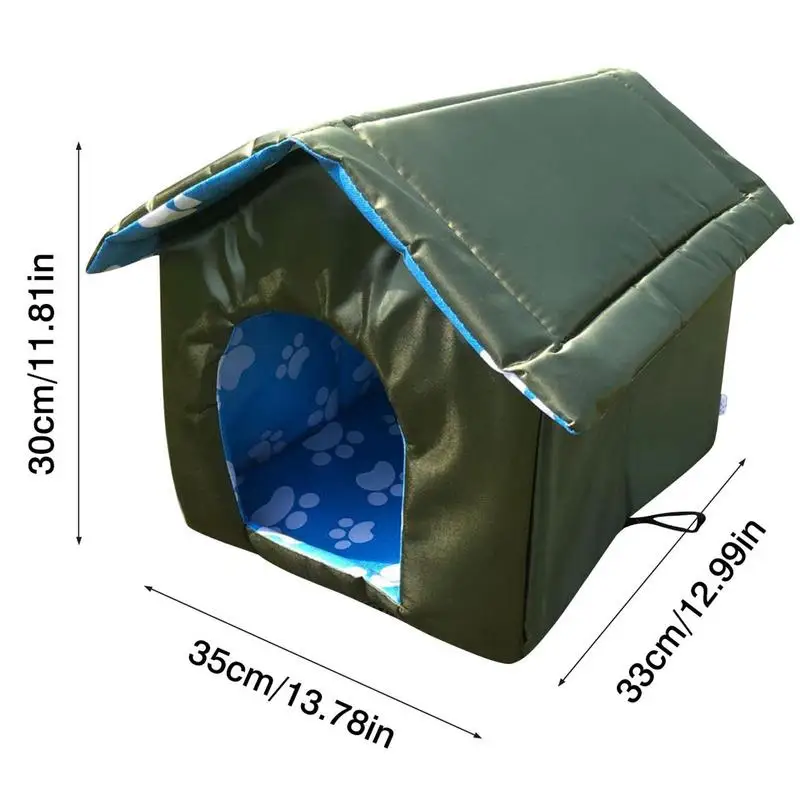 반려동물 쉘터 캔버스 고양이 집, 야외 고양이용, 내후성 및 단열 고양이 집, 함께 넣기 쉬움, 겨울 쉘터