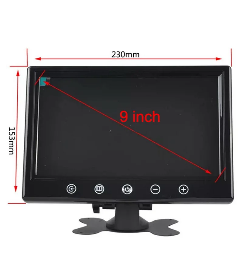 고해상도 컬러 TFT LCD 디지털 자동차 모니터, 비디오 입력 2 개, 후방 카메라용 주차 보조 모니터, 9 인치