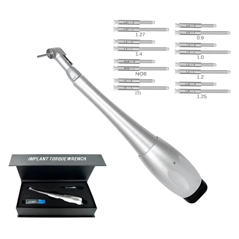 2026 Dentist Tools Torque Wrench Handpiece Ratchet Latch Head Handpiece with 16pcs Drills for