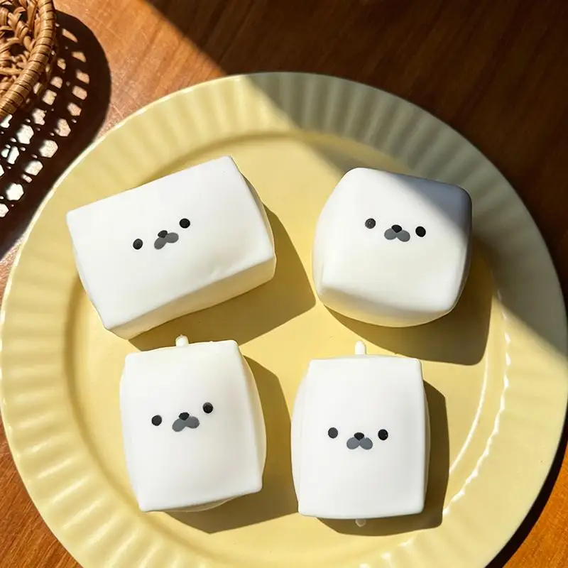 Cute Square Seal Squeeze Toy Soft Slow Rising Stress Relief Toy Kawaii Design For Kids Adults Gifts Home Office Use