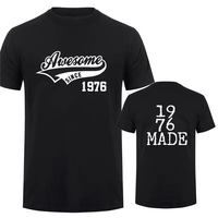 New Summer clothes Awesome Since 1976 T Shirts Comfort Cotton Short Sleeved Mens T shirt Husband Dad Birthday Gift T-Shirts Tops