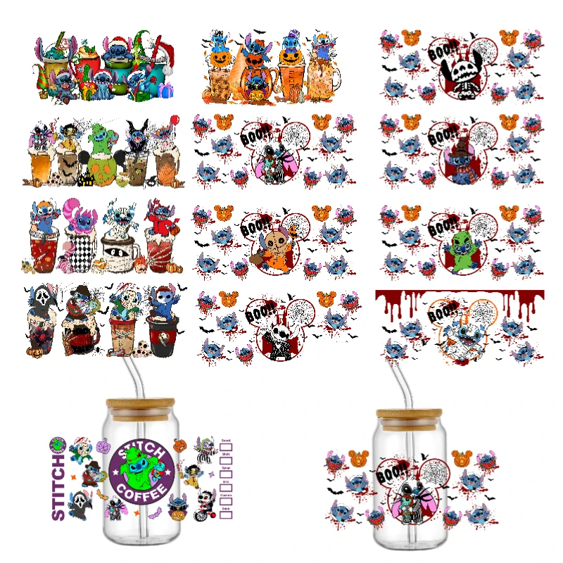 

MINISO Halloween Ghost Stitch Series UVDTF Transfer Stickers 3D Autocollants Decals Easy to Peel Libby Wraps