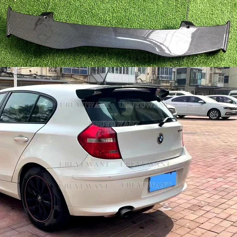 Roof Spoiler for BMW 1 Series E81 E82 E87 E88 2004-2011 REAR WING SPOILER Abs Carbon Look Lip Spoiler Hatchback Universal