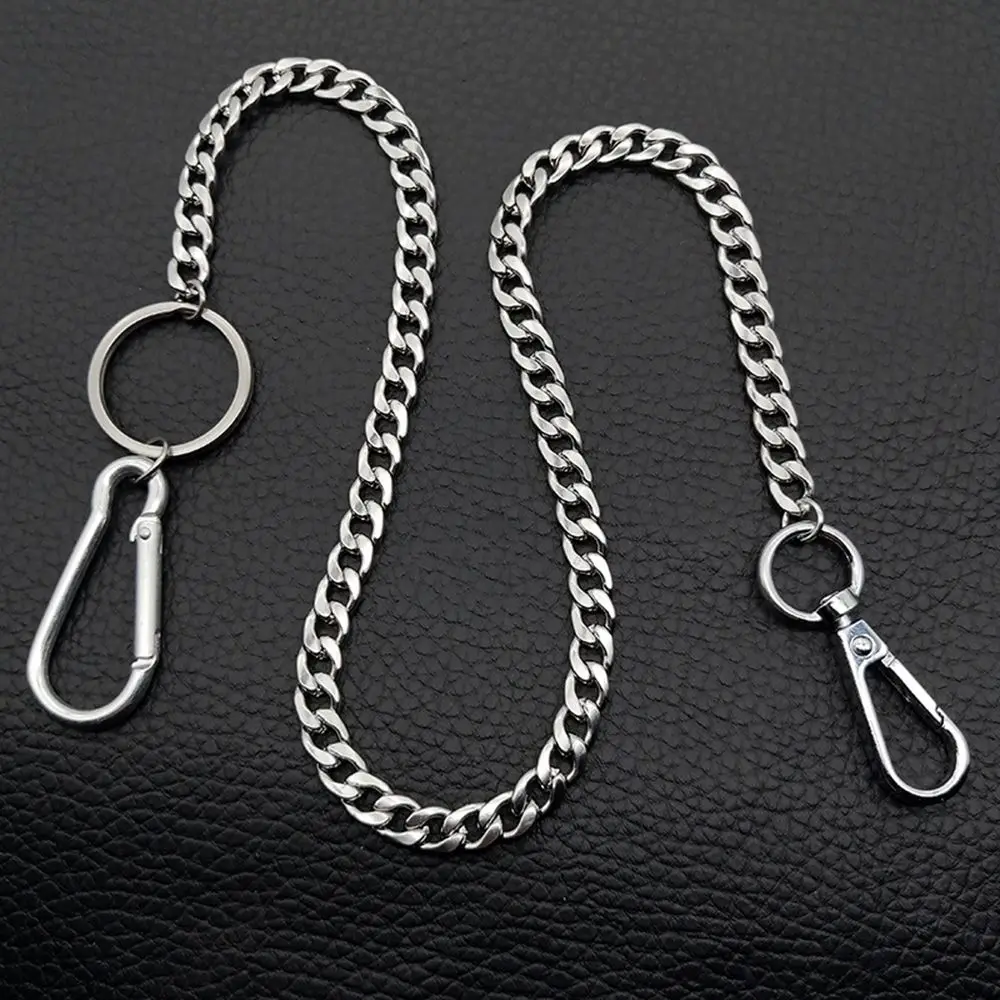 Unisex HipHop Big Ring Stainless Steel Punk Long Chains Trousers Chains Key Chains Belt Chain Wallet Chain