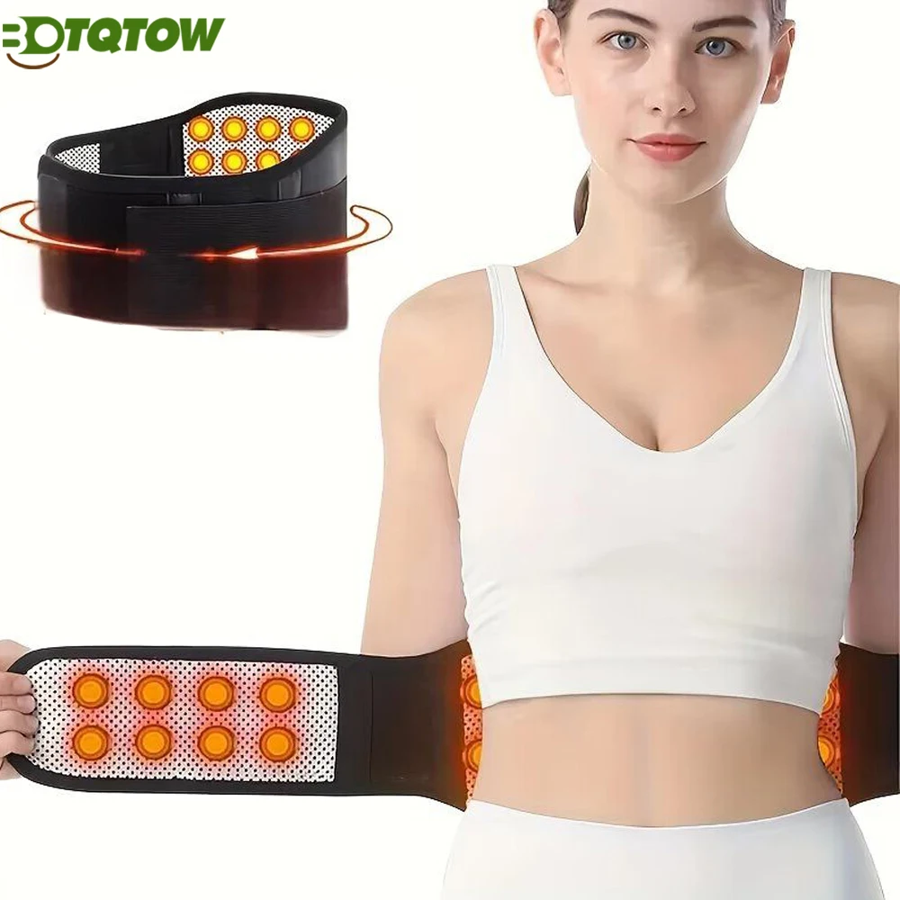 BOTQTOW 1PCS Magnetic Heating Lumbar Support Belt - Adjustable Waist Brace for Lower Back Pain Relief, Massager, Size M-4XL