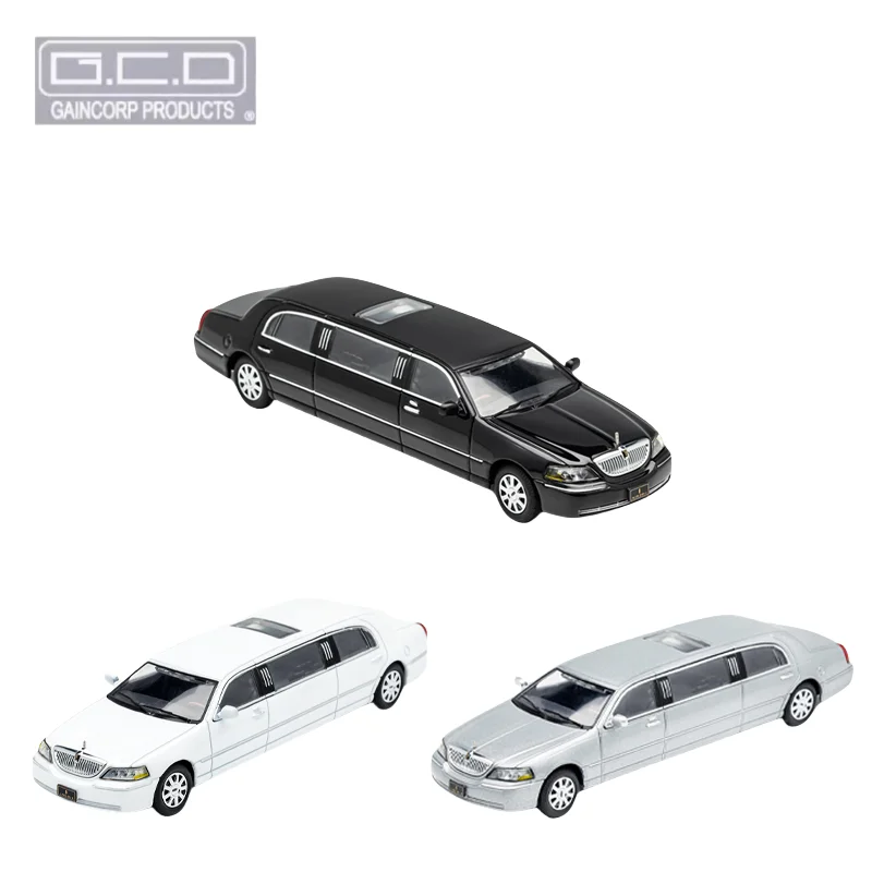 1:64 American luxury car Ford Lincoln City extended alloy model, children's collection of decorative toys, gifts for friends.