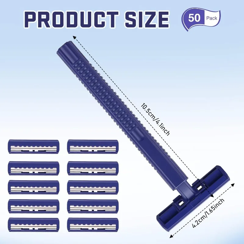 Chumia Twin Blade Razors for Men Stainless Steel Disposable Razors Men Bulk Plastic Shavers Multipurpose Portable