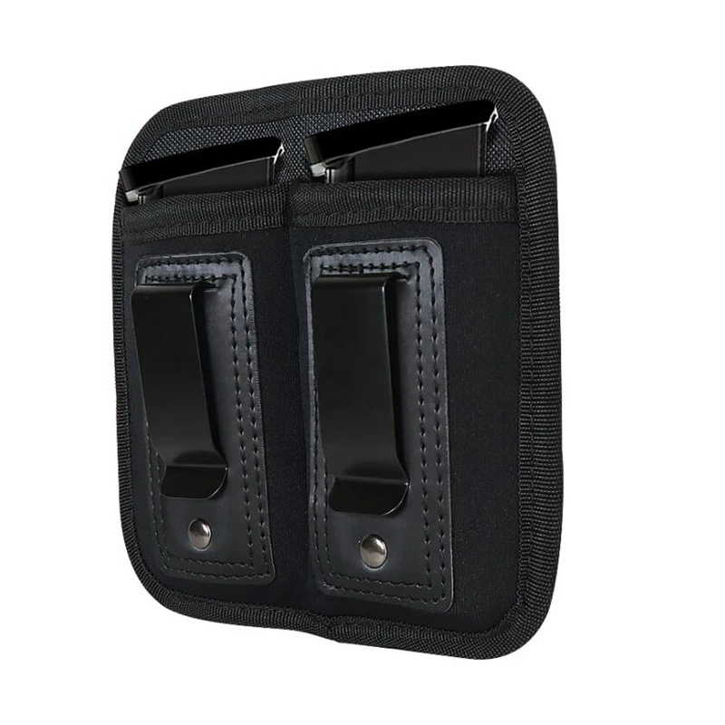 Universal Double Magazine Pouch for 9mm .40 .45 .380 IWB Mag Holster Concealed Cary Mag Pouch for Glock 17 19,P226 P320,S&W M&P