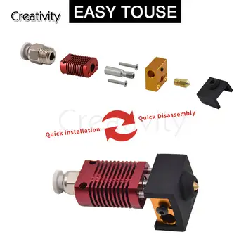 MK8 組裝式擠出機熱端套件全金屬 CR10 熱端擠出機 1.75 毫米鋁加熱塊適用於 Ender 3 Ender 5 CR10 CR10S 10 最佳銷售 mk8 熱端 - №3