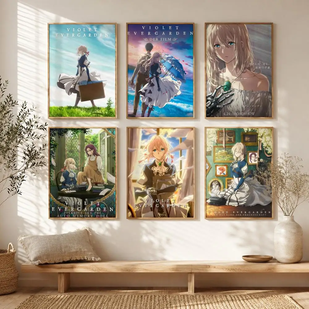 Anime V-Violet Evergarden Poster All-match HD Waterproof Self-Adhesive Wall Art Sticker For Home Bedroom