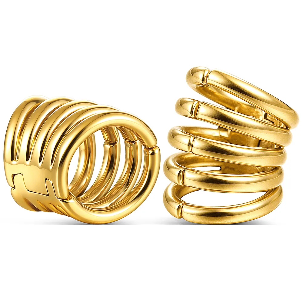 Giga 1/2 Stück 10mm 16mm Stapelringe Lobe Cuff Ohrdehner Plugs Tunnel Stretcher Ohrring Clip-on Knorpelpiercing Körperschmuck