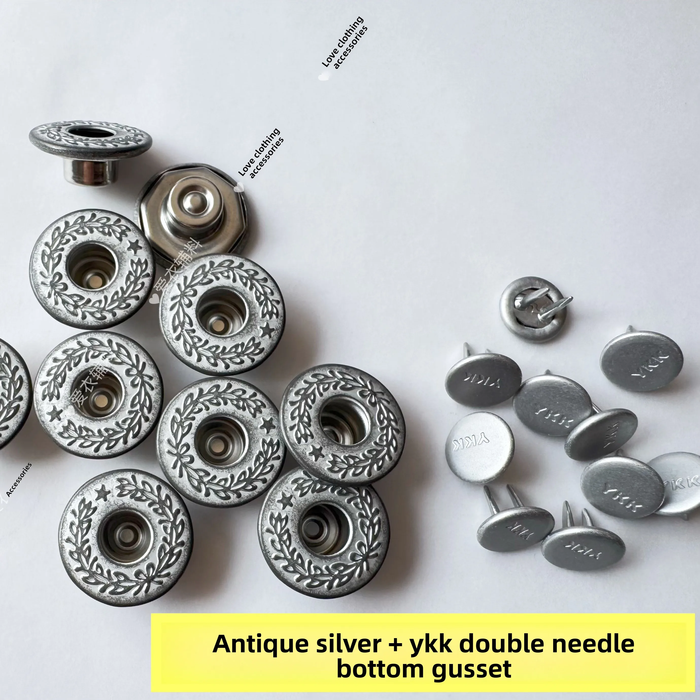 

10 pieces YKK double needle I-shaped buckle JX82 (27L) 17MM wheat ear one star laurel buckle denim bag bottom plane